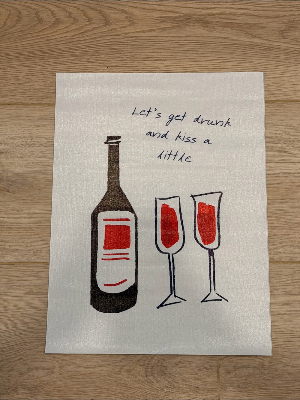 Wine & Kiss Canvas Art Print Poster